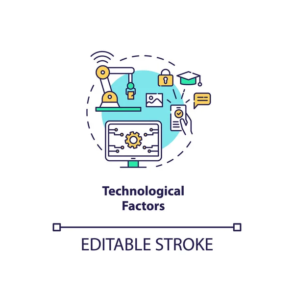 Icono Concepto Factores Tecnológicos Análisis Pestel Los Dispositivos Dejan Funcionar — Vector de stock