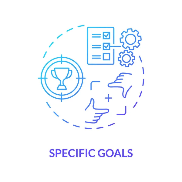 Icono Concepto Metas Específicas Estrategias Mejora Comunicación Planificación Inteligente Metas — Vector de stock