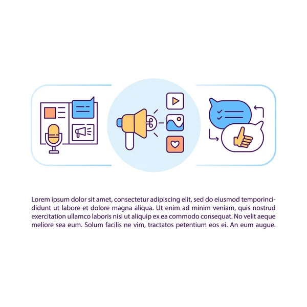 Icône Concept Marketing Des Médias Sociaux Avec Texte Messages Communication — Image vectorielle