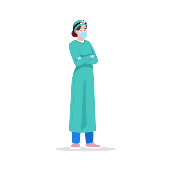 Chirurgie Arzt Halb Flach Rgb Farbvektor Illustration Krankenhausmitarbeiter Chirurgische Fachangestellte — Stockvektor