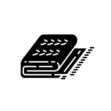 Sevimli siyah kabartma simgesi. Sıcaklık mevsimi. Pürüzsüz ve yumuşak. Tatil zamanı. Beyaz uzayda siluet sembolü. İskandinav kızlık zarı stili. Ev dekorasyonu. Vektör izole illüstrasyonu