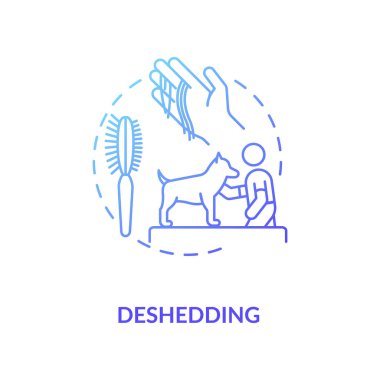 Tasarım konsepti simgesi. Bakım hizmeti tipleri. Hayvanlar için saç stili seçimleri. Evcil hayvan dükkanı. Veteriner fikri ince çizgi çizimi. Vektör izole edilmiş RGB renk çizimi