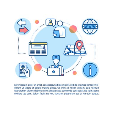 Metinli hayvan bakım konsepti simgesi. Çevrimiçi hayvan sağlığı danışmanlığı. Mesafe tedavisi. PPT sayfa vektör şablonu. Broşür, dergi, kitapçık tasarım ögesi doğrusal çizimler