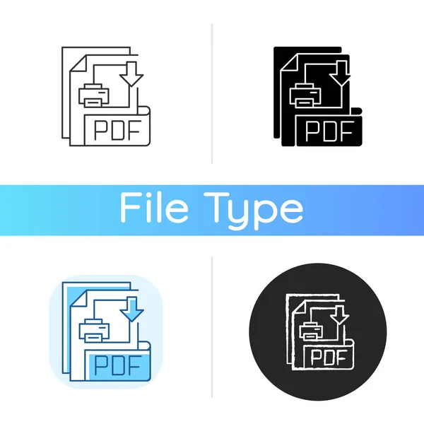 Pdf Dosya Simgesi Taşınabilir Belge Biçimi Metin Biçimlendirme Resimler Multimedya — Stok Vektör