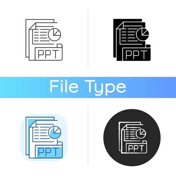 Ікона Ppt Файлу Презентація Slideshow Розширення Файлу Документи Pptx Формат — стоковий вектор