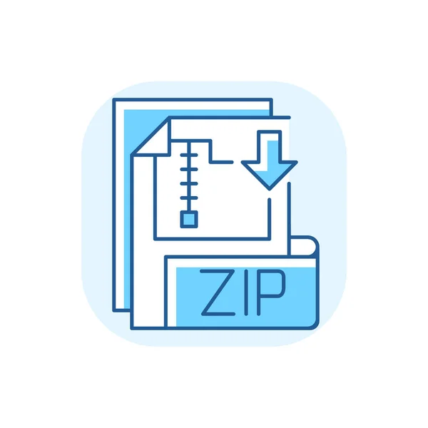 Zip Αρχείο Μπλε Rgb Χρώμα Εικονίδιο Δυαδικό Σχήμα Αρχείου Χωρίς — Διανυσματικό Αρχείο