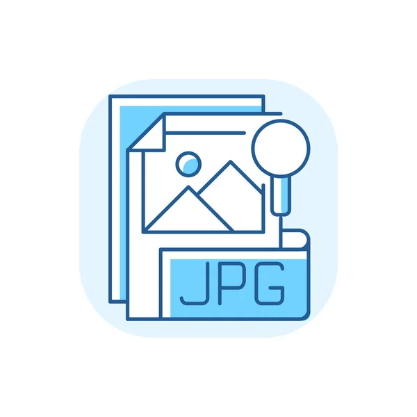 Jpg Файл Синій Кольоровий Ікона Rgb Формат Стисненого Зображення Цифрові — стоковий вектор
