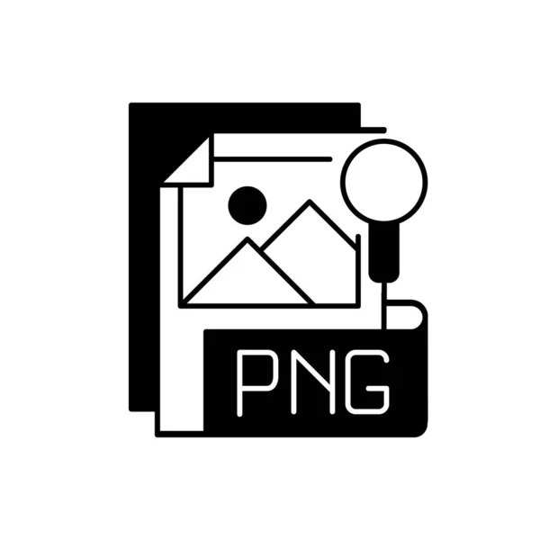 Pngファイル黒の線形アイコン ポータブルグラフィックフォーマット パレットベースのグレースケール画像のサポート 損失の少ないデータ圧縮形式 白い空間上のアウトラインシンボル ベクトル分離図 — ストックベクタ