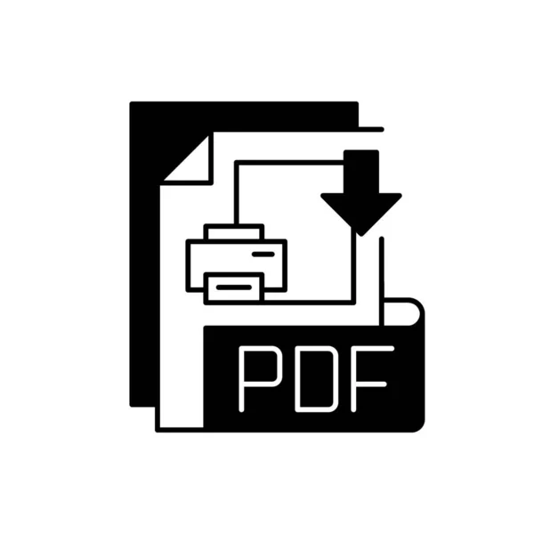 Archivo Pdf Icono Lineal Negro Formato Documento Portátil Formateo Texto — Vector de stock