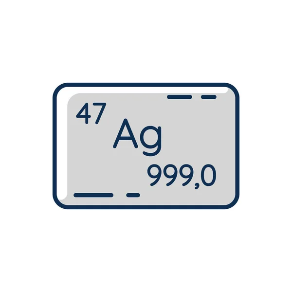 Silbernes Rgb Farbsymbol Edelmetall Barren Für Kaution Schwere Industrieproduktion Schätzwert — Stockvektor