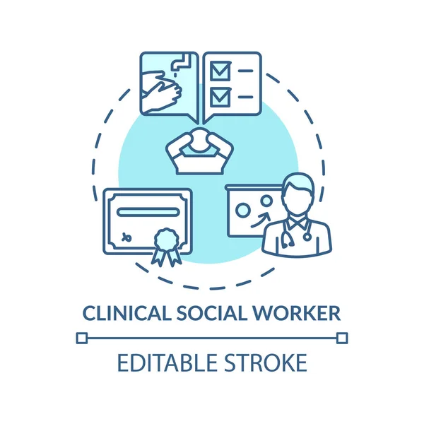 Κλινική Κοινωνική Λειτουργός Εικόνα Έννοια Ιατρική Ιδέα Ειδικότητα Λεπτή Γραμμή — Διανυσματικό Αρχείο