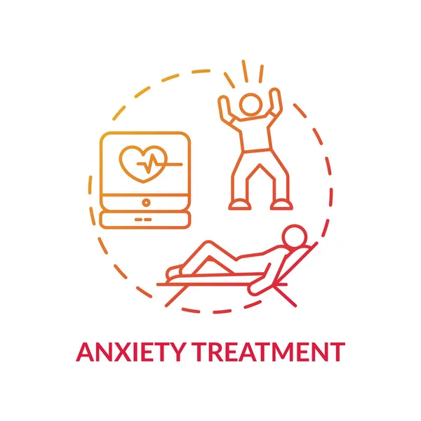 Anxiety Treatment Concept Icon Panic Attack Idea Thin Line Illustration — Stock Vector