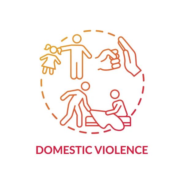 Ikona Przemocy Domowej Domowo Brutalny Związek Idei Cienka Linia Ilustracji — Wektor stockowy