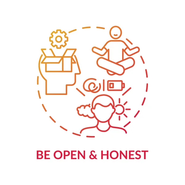 Open Honest Concept Icon Self Worth Sense Idea Thin Line — Stock Vector