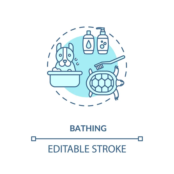 Icône Concept Baignade Services Toilettage Types Salon Des Animaux Bain — Image vectorielle