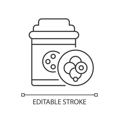 Fermantasyon pikseli mükemmel doğrusal simge. Bira üretim basamağı. Bira üretmek için imalat. İnce çizgi özelleştirilebilir illüstrasyon. Contour sembolü. Vektör izole çizim. Düzenlenebilir vuruş