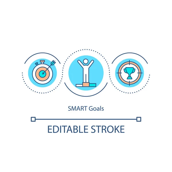 Smart Goals Concept Icon Specific Measureable Attainable Relevant Timed Target — Stock Vector