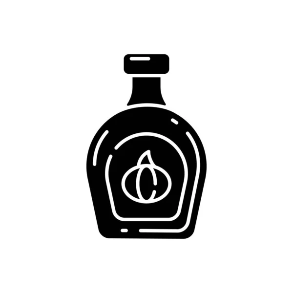 Ikona Černého Glyfu Dýňového Sirupu Přírodní Potravní Produkt Rustikální Vaření — Stockový vektor