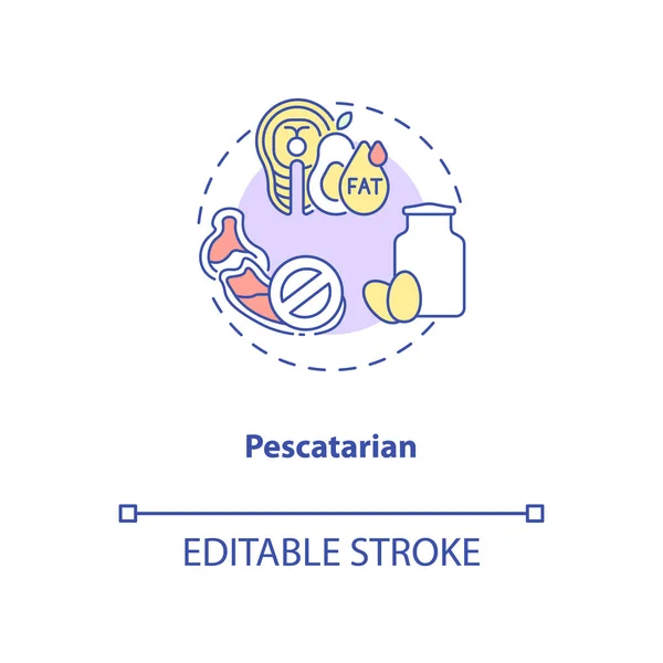 Ícone Conceitual Pescatariano Ideias Alimentares Orgânicas Melhor Planeamento Alimentar Tipos —  Vetores de Stock