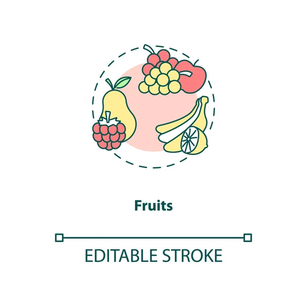 Ícone Conceito Frutas Ingredientes Naturais Para Refeições Ideias Culinárias Nacionais —  Vetores de Stock