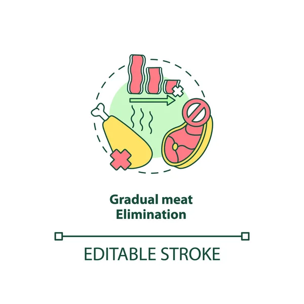 Icono Del Concepto Eliminación Gradual Carne Hay Carne Plan Alimentación — Vector de stock