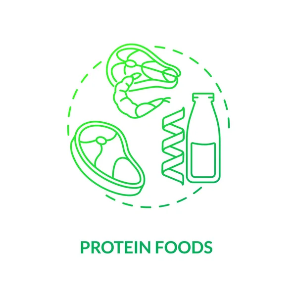 Protein Livsmedel Koncept Ikon Ekologiskt Kött Som Innehåller Mat Naturliga — Stock vektor