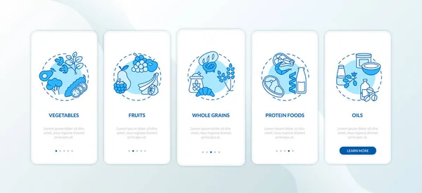 Componentes Vegetarianos Dieta Incorporando Pantalla Página Aplicación Móvil Con Conceptos — Vector de stock