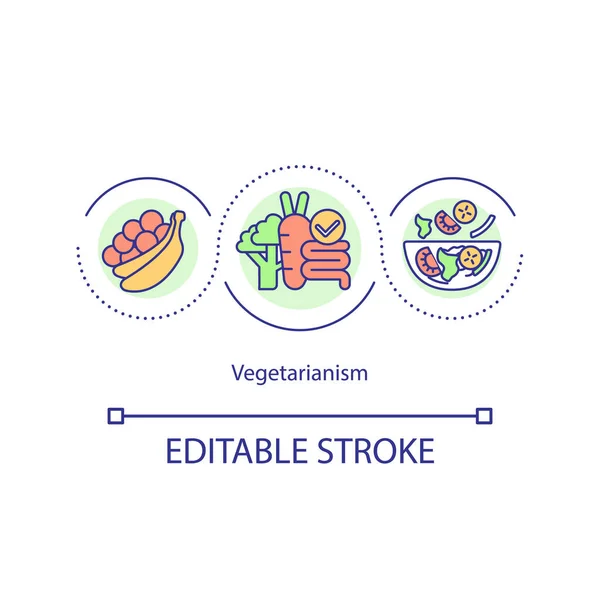 Ікона Вегетаріанства Здорова Їжа Кінчиках Органічні Інгредієнти Ідеї Вегетаріанський Спосіб — стоковий вектор