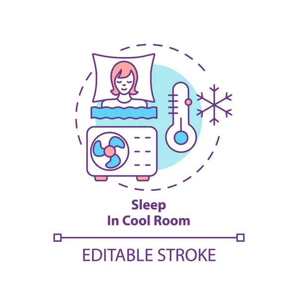 Schlafen Sie Kühlraum Konzept Symbol Empfehlung Für Besseres Träumen Schlafen — Stockvektor