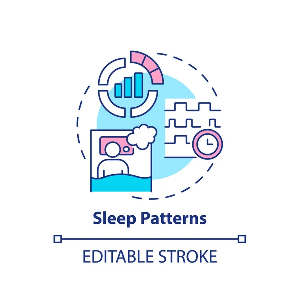 Ícone Conceito Padrões Sono Regulamentação Descanso Controle Tempo Relaxamento Uma — Vetor de Stock