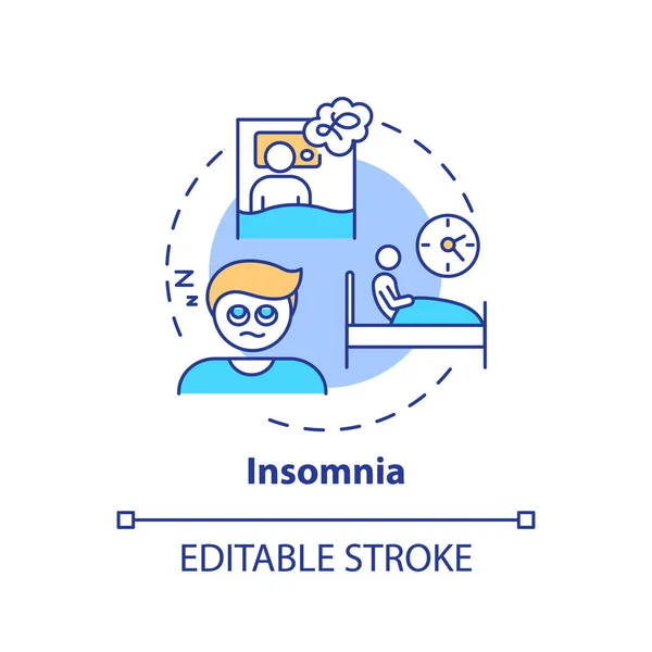 Insomnia Concept Icon Sleep Disorder Anxiety Stress Symptom Awake Night — Stock Vector