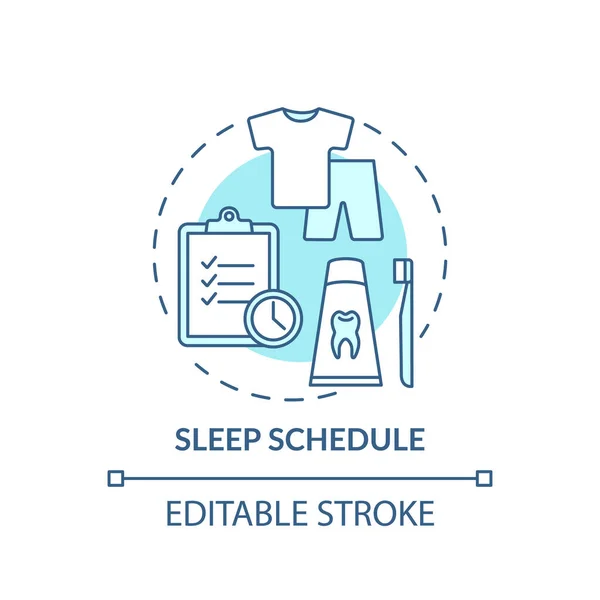 Sleep Schedule Turquoise Concept Icon Rest Regulation Nighttime Routine Relaxation — Stock Vector