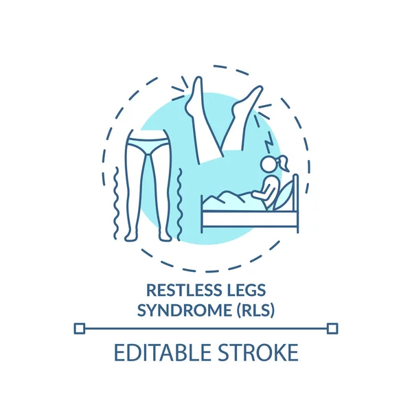 Restless Legs Syndrome Turquoise Concept Icon Insomnia Cause Health Problem — Stock Vector