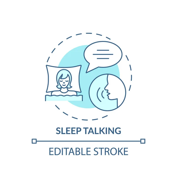 Sleeptalking Turquoise Concept Icon Parasomnia Symptom Psychological Problem Sleep Disorder — Stock Vector