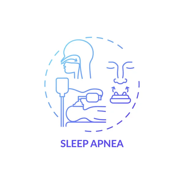 Sleep Apnea Blue Gradient Concept Icon Respiratory Trouble While Asleep — Stock Vector