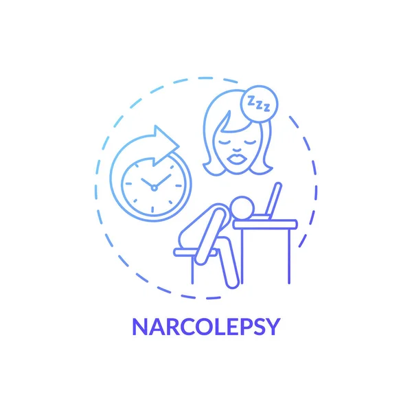 Narcolepsy Blue Gradient Concept Icon Sleep Disorder Symptom Chronic Clinical — Stock Vector
