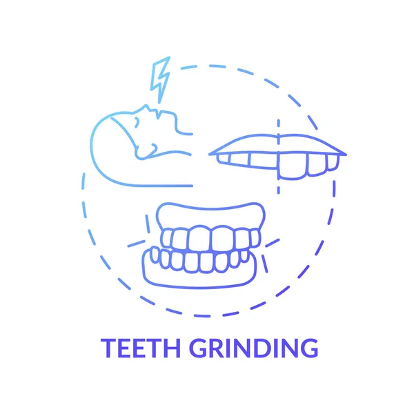 Δόντια Λείανση Μπλε Ιδέα Κλίση Εικονίδιο Οδοντικό Πρόβλημα Ορθοδοντική Φροντίδα — Διανυσματικό Αρχείο