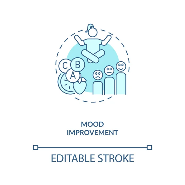 Mood Improvement Concept Icon Probiotics Health Benefits Idea Thin Line — Stock Vector