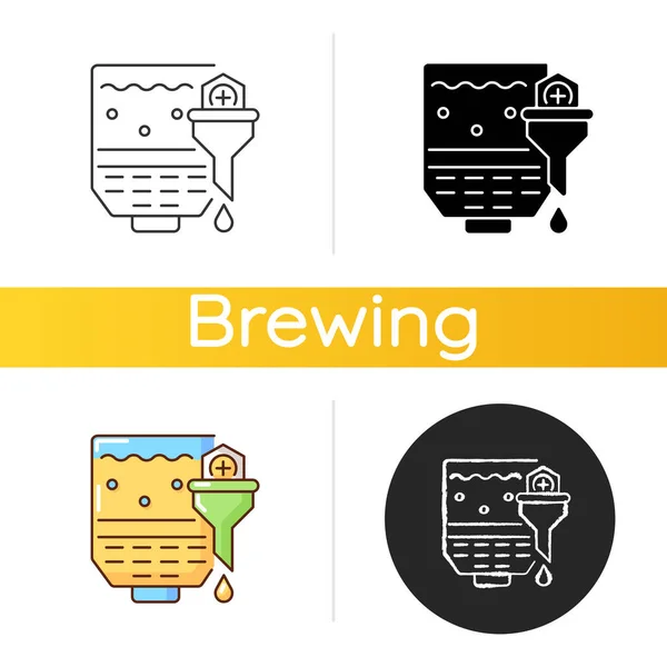粉碎图标 酿酒厂生产 生产啤酒和啤酒的工业器具 酒精生产的制造工艺 线性黑色和Rgb颜色风格 孤立的病媒图解 — 图库矢量图片