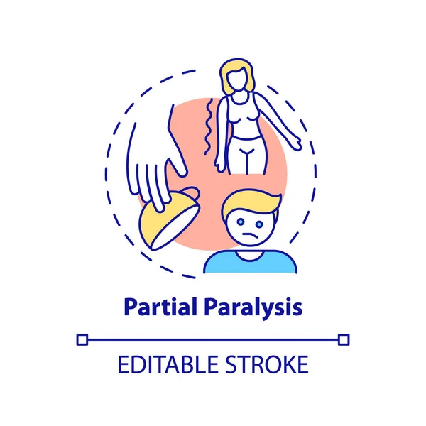 Icono Concepto Parálisis Parcial Paciente Con Paresia Problema Tras Ataque — Vector de stock