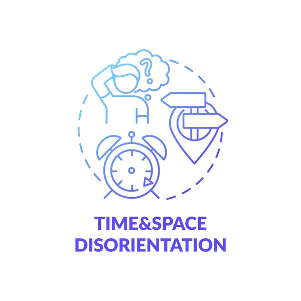 Символ Дезориентации Пространства Времени Синего Градиента Терпелив Путаницы Признак Слабоумия — стоковый вектор