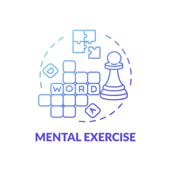 Ejercicio Mental Icono Concepto Gradiente Azul Puzzle Para Estimular Pensamiento — Vector de stock