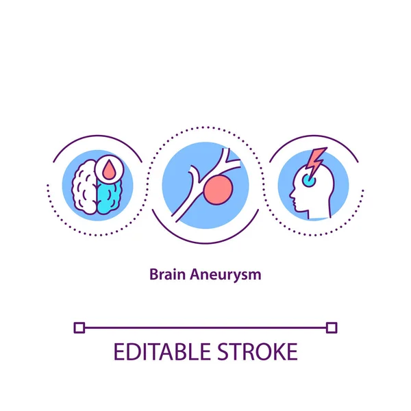 Icône Concept Anévrisme Cérébral Trouble Cérébrovasculaire Dangereux Risque Rupture Artère — Image vectorielle
