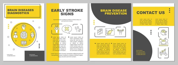 Modelo Brochura Diagnóstico Doenças Cerebrais Folheto Serviços Neurologista Livreto Impressão —  Vetores de Stock