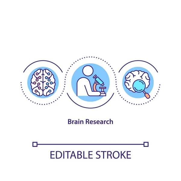 Ikone Der Hirnforschung Neurologische Laboruntersuchungen Neurowissenschaften Studium Der Gehirnanatomie Und — Stockvektor