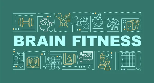 Brain Fitness Parola Concetti Banner Tecniche Mantenere Giovane Cervello Infografica — Vettoriale Stock