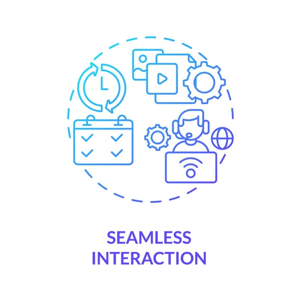 Icône Concept Interaction Transparente App Fonctionnalité Idée Ligne Mince Illustration — Image vectorielle