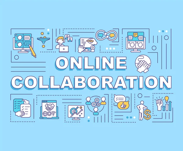 Colaboração Online Palavra Conceitos Banner Conexão Comunicação Virtual Infográficos Com — Vetor de Stock