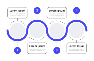 Yapay zeka bilgi şablonu. Yapay zeka hizmetlerinin iş hayatına entegrasyonu. Veri görselleştirmesi 4 adımda. Boş süreç vektör tasarımı. Düzenlenebilir boş seçenekler bilgi grafikleri. Kullanılan Lexend yazı tipi