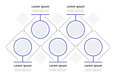 VR bilgi şablonu. Sanal gerçeklik teknolojisi. Dijital iş, eğitim. Veri görselleştirmesi 5 adımda. Boş süreç vektör tasarımı. Düzenlenebilir boş seçenekler bilgi grafikleri. Kullanılan Lexend yazı tipi